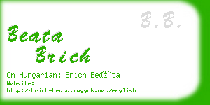 beata brich business card